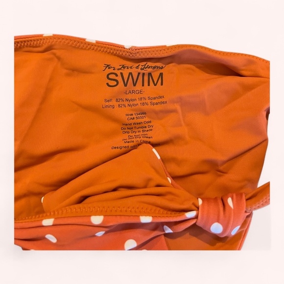 For Love & Lemons Low Rise Orange Polka Dot Cheeky Bikini Bottoms NWT Size L - Picture 4 of 7